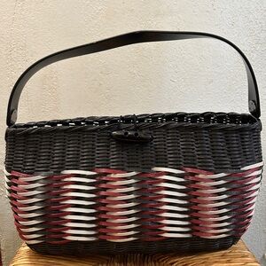 Stylish Black and Red Woven Women's Bag
